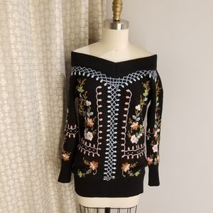 French Connection  Embroidered Sweater